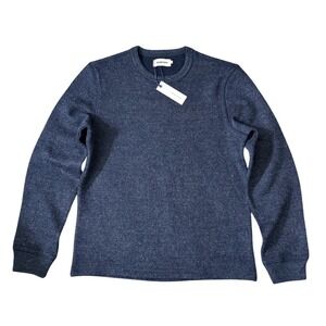 Taylor Stitch The Evans Crew Navy Birdseye Wool Sweater 38 Mens NWT Preppy kk10